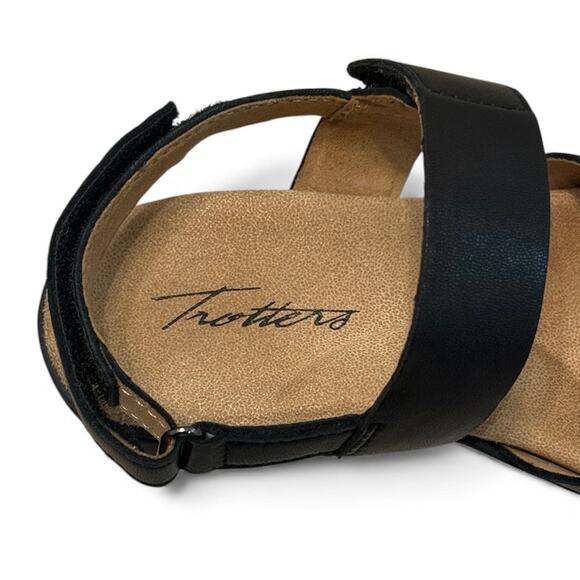 Trotters River Sandal Leather Shoe Strappy Summer Black Comfort Memory Foam 5.5 - Picture 10 of 12